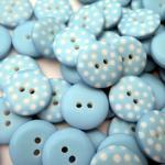 25x Soft Sage/Turquoise Spotty 12mm Buttons